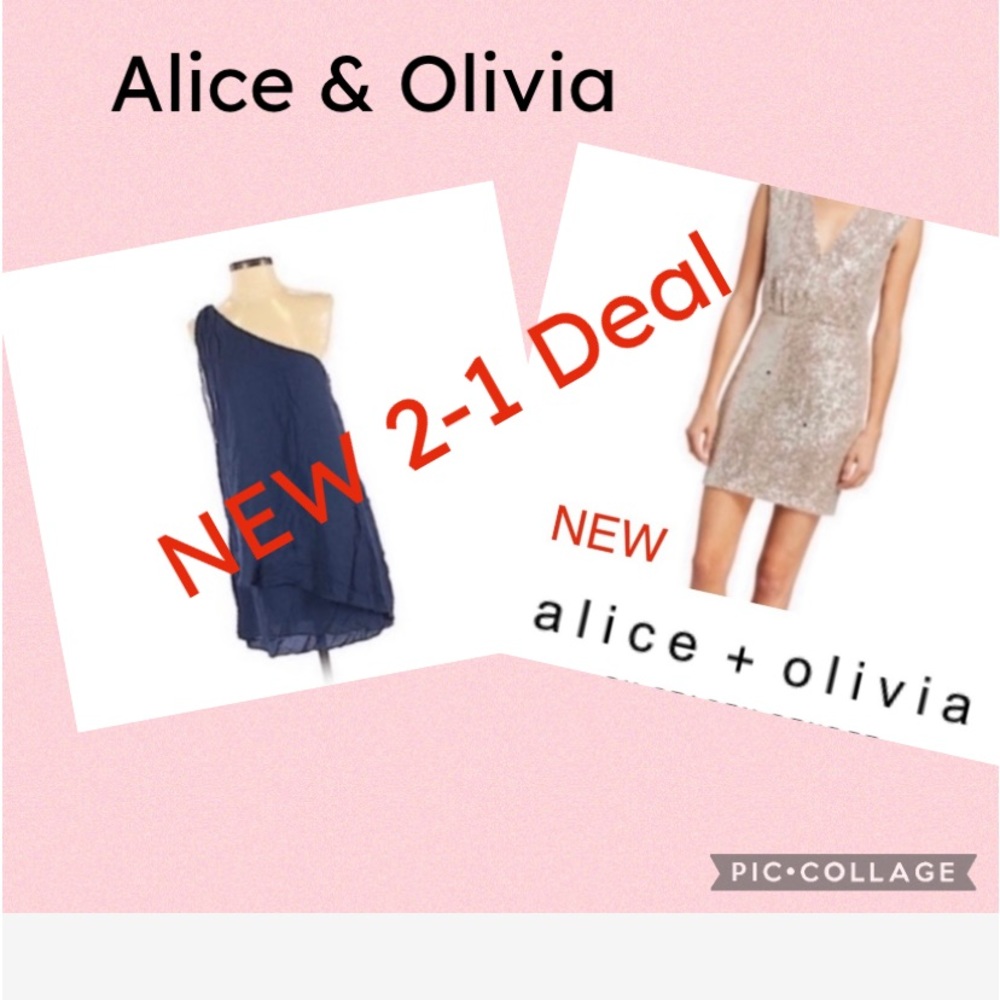 2-1 Alice &+Olivia Navy One Shelves  Dress Size M